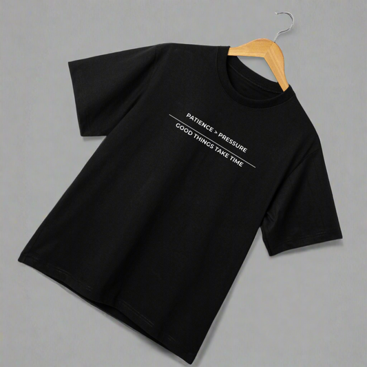 'Patience Over Pressure' // Oversized Terry Tee
