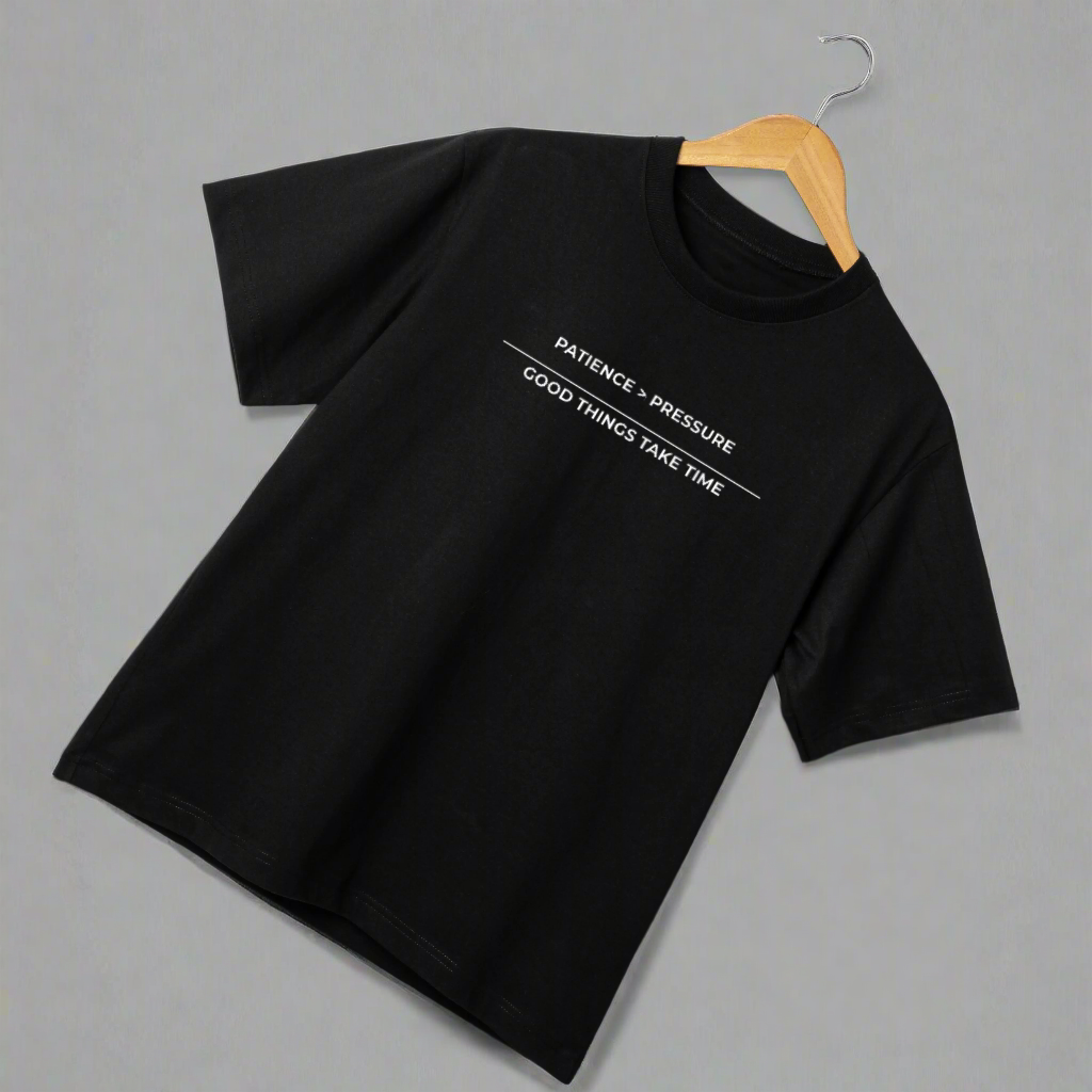 'Patience Over Pressure' // Oversized Terry Tee